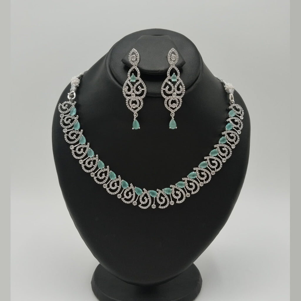 Classy American Diamond Set – Brass Crafted Elegance