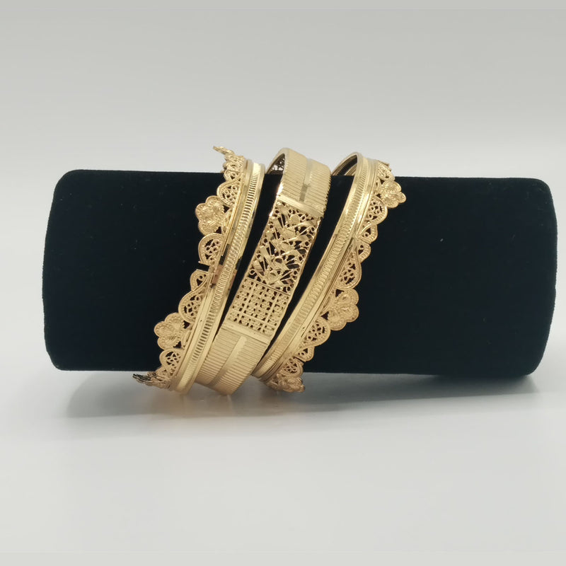 Traditional Gold-Toned 3-Piece Bangles Set – Rs. 2,600