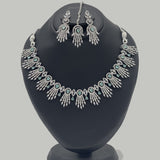 Bridal Silver Necklace Set with Stones – 3-Piece