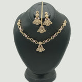 Gold Bridal Necklace Set with CZ Detailing – Rs. 4,000