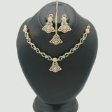 Gold Bridal Necklace Set with CZ Detailing – Rs. 4,000