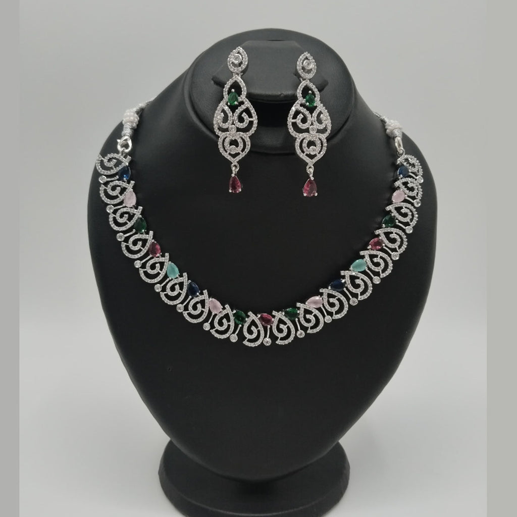 Classy American Diamond Set – Brass Crafted Elegance