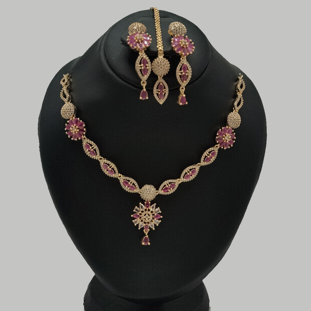 Premium Silver Bridal Necklace Set with CZ Snowflake Motif – Rs. 3750