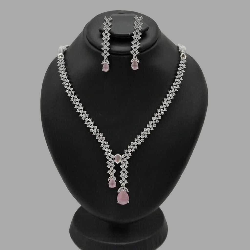 Elegant Necklace Set with Teardrop Stones – Available in Multiple Colors