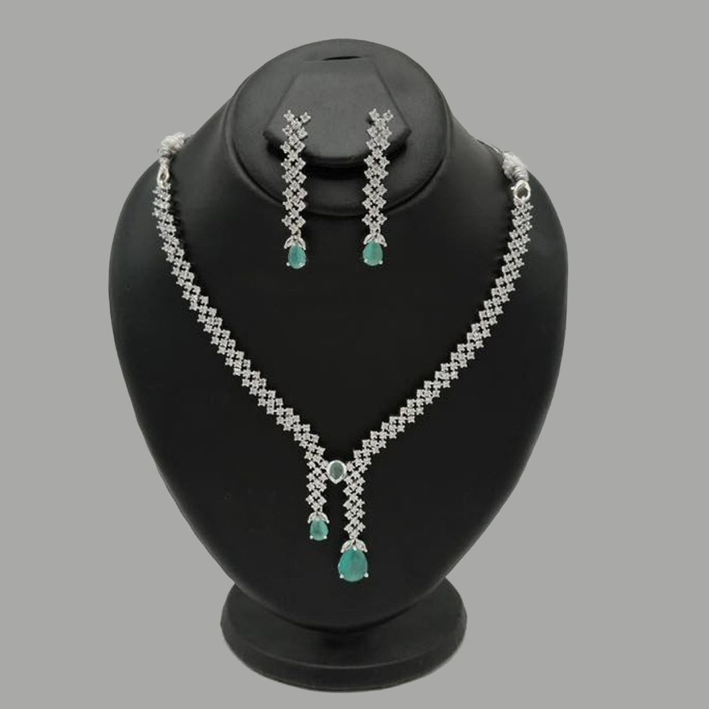 Elegant Necklace Set with Teardrop Stones – Available in Multiple Colors