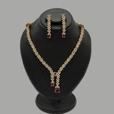 Elegant Necklace Set with Teardrop Stones – Available in Multiple Colors