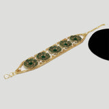 Floral Bracelet with Pearl Accents – Traditional Gold Finish – Rs. 2,480