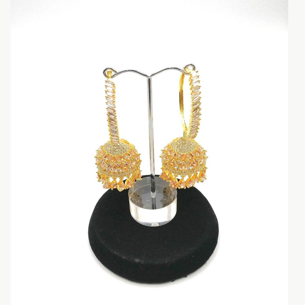 Designer Tear-Drop Stonework Jhumka Earrings – Premium Statement Wear