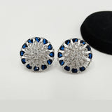 Silver-Tone Crystal Flower Stud Earrings – Rs. 1,950