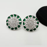 Silver-Tone Crystal Flower Stud Earrings – Rs. 1,950