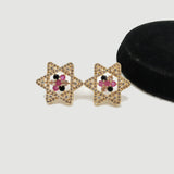 Six-Point Star Stud Earrings – Gold and Silver Finish
