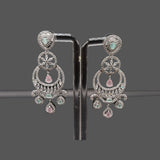 Women's Zircon Earrings – Silver & Gold Tone – Rs. 2650