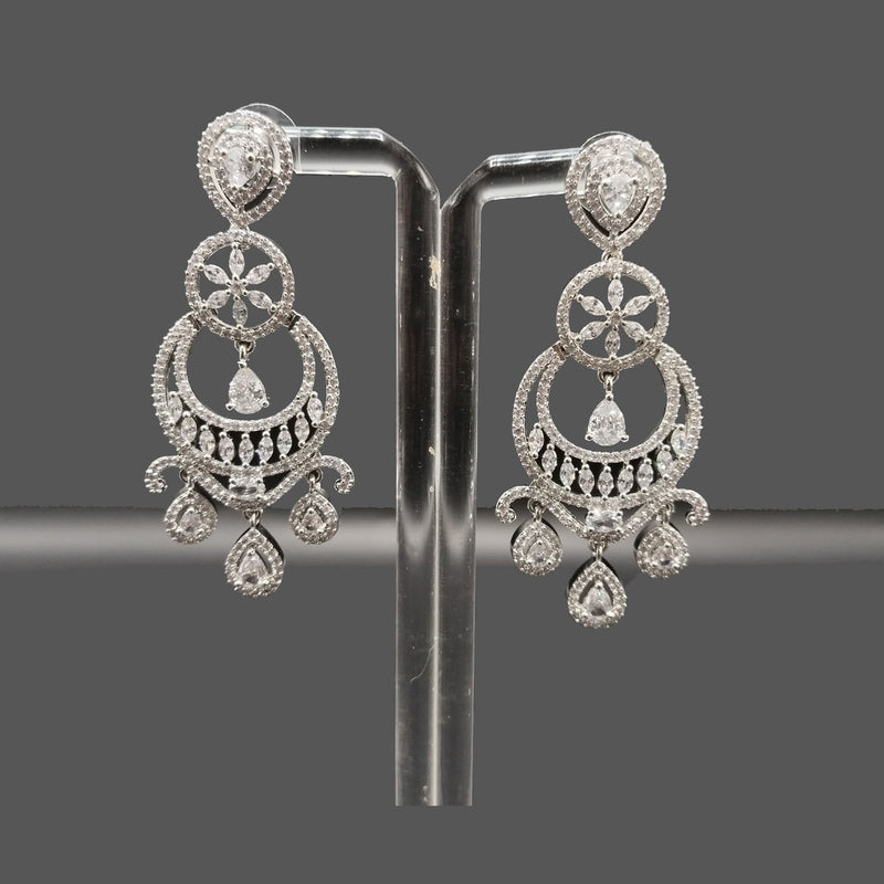 Women's Zircon Earrings – Silver & Gold Tone – Rs. 2650