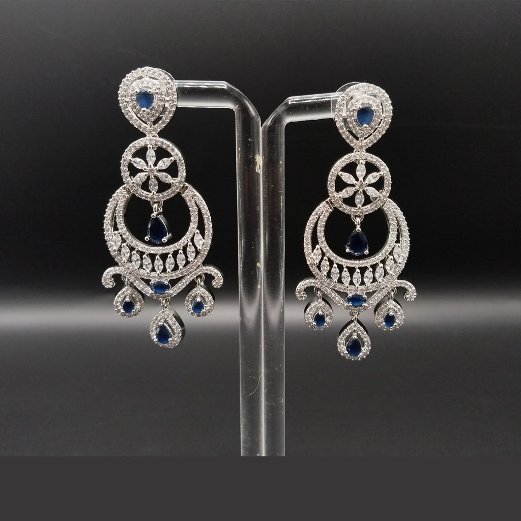 Women's Zircon Earrings – Silver & Gold Tone – Rs. 2650
