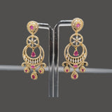 Women's Zircon Earrings – Silver & Gold Tone – Rs. 2650