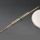 Silver and Golden Radiance Zircon Bracelet – Adjustable Elegance