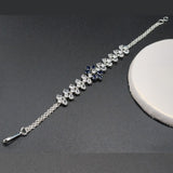 Silver and Golden Radiance Zircon Bracelet – Adjustable Elegance