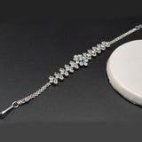 Silver and Golden Radiance Zircon Bracelet – Adjustable Elegance