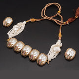 Pearl Shell Statement Necklace Set with Crystal Detailing – Rs,3,350