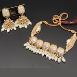 Gold-Tone Pearl Drop Choker Set with Beaded Strand – Rs,4,200