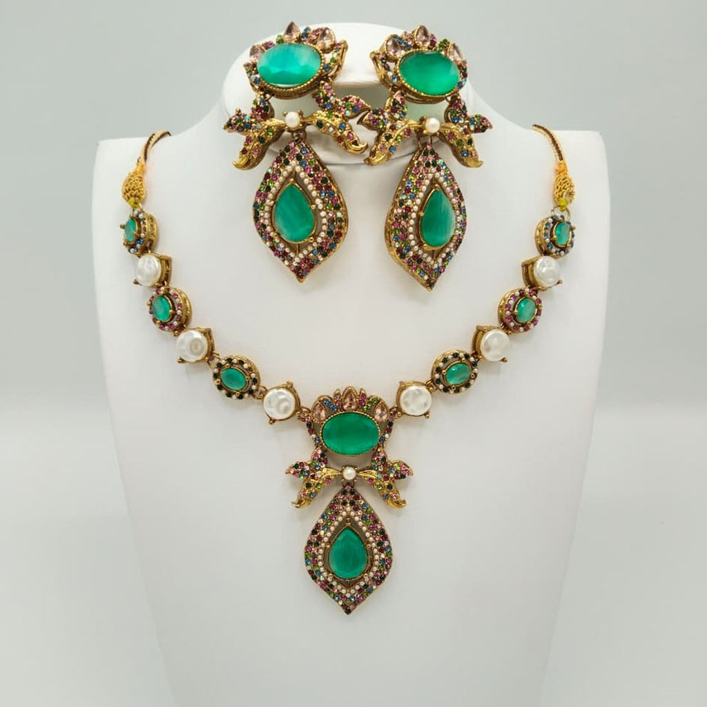 Antique Gold Plated Bridal Jewelry Set
