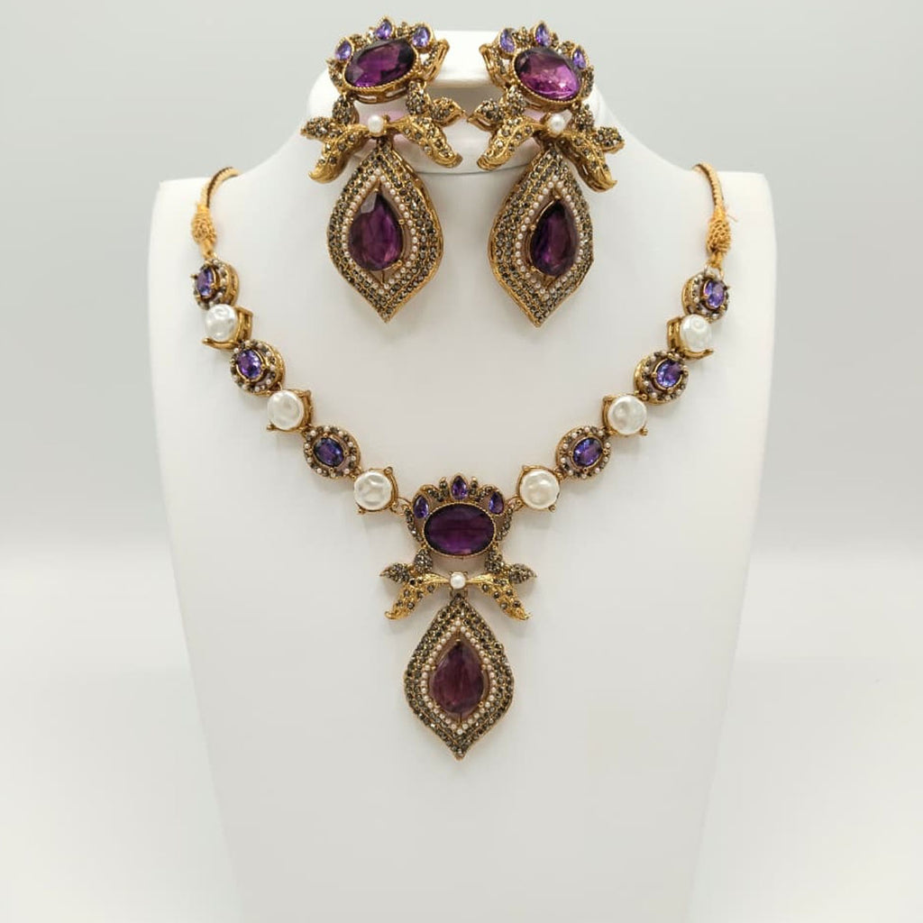 Antique Gold Plated Bridal Jewelry Set