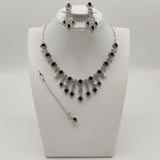 Elegant Silver Plated Stone Bridal Necklace Set