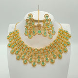 Luxury Silver Plated Bridal Necklace Set with White Stones