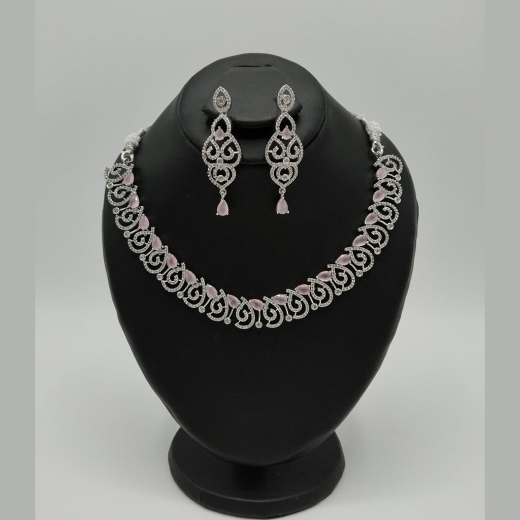 Classy American Diamond Set – Brass Crafted Elegance