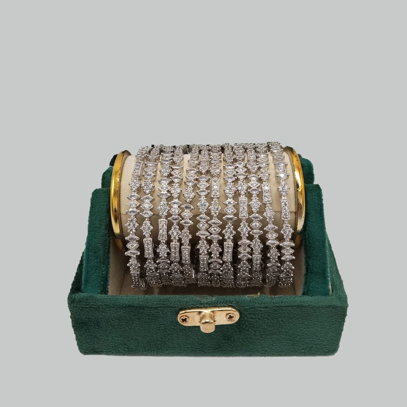 Silver-Plated American Diamond Bangles – Stylish Everyday Look