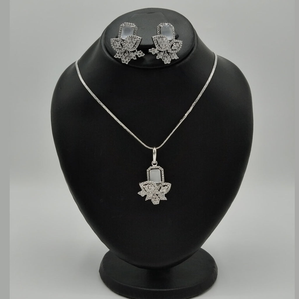Stylish American Diamond Pendant Set – Daily & Party Wear
