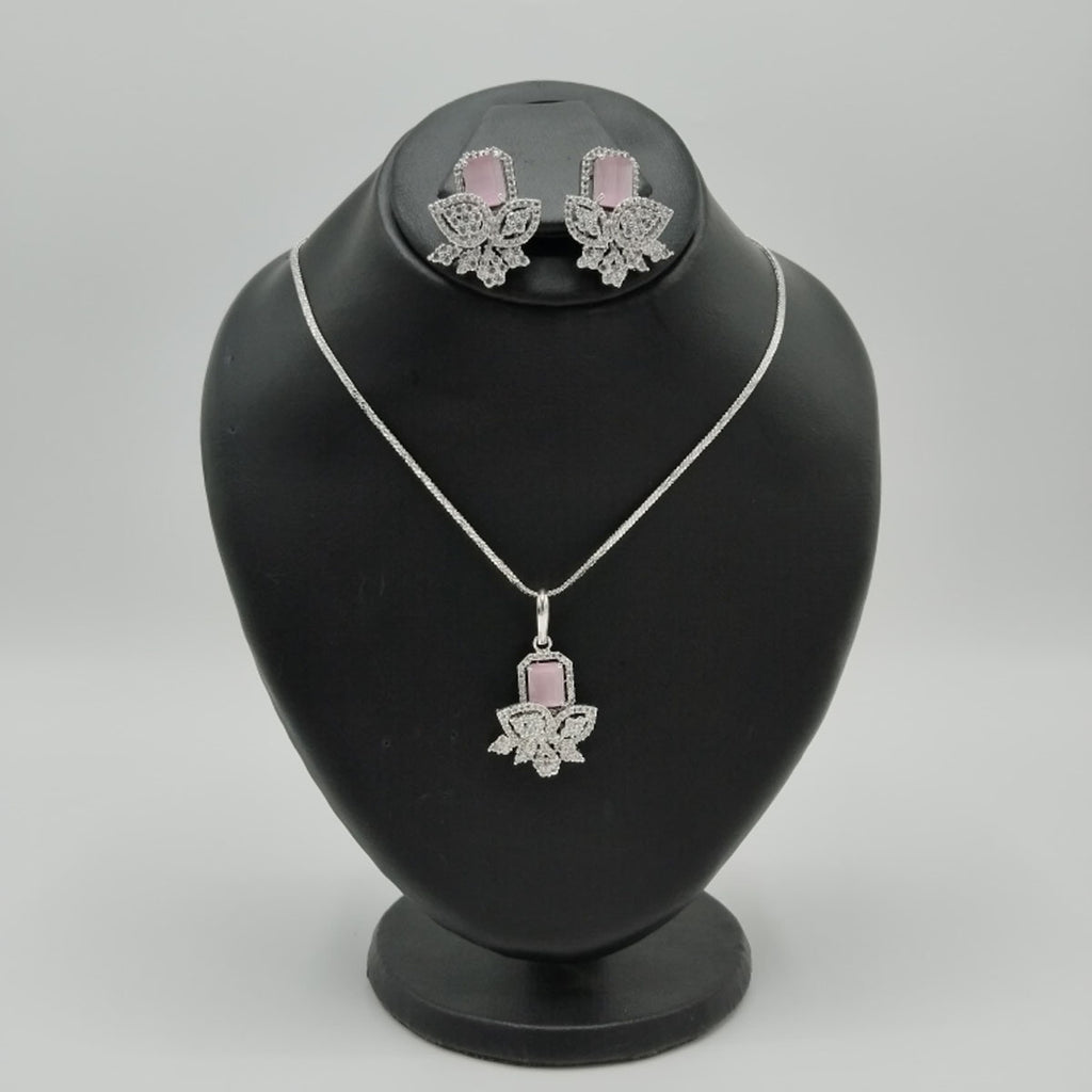 Stylish American Diamond Pendant Set – Daily & Party Wear