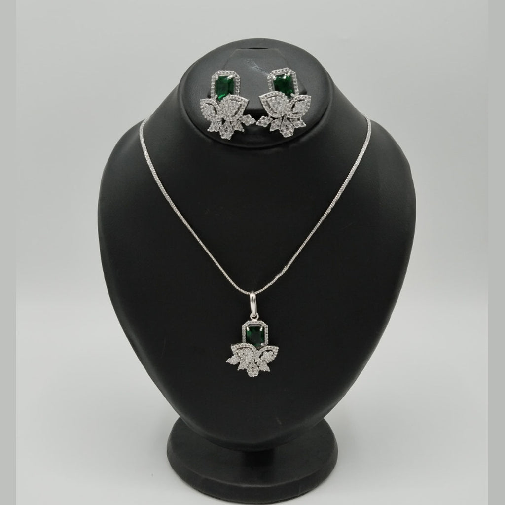 Stylish American Diamond Pendant Set – Daily & Party Wear