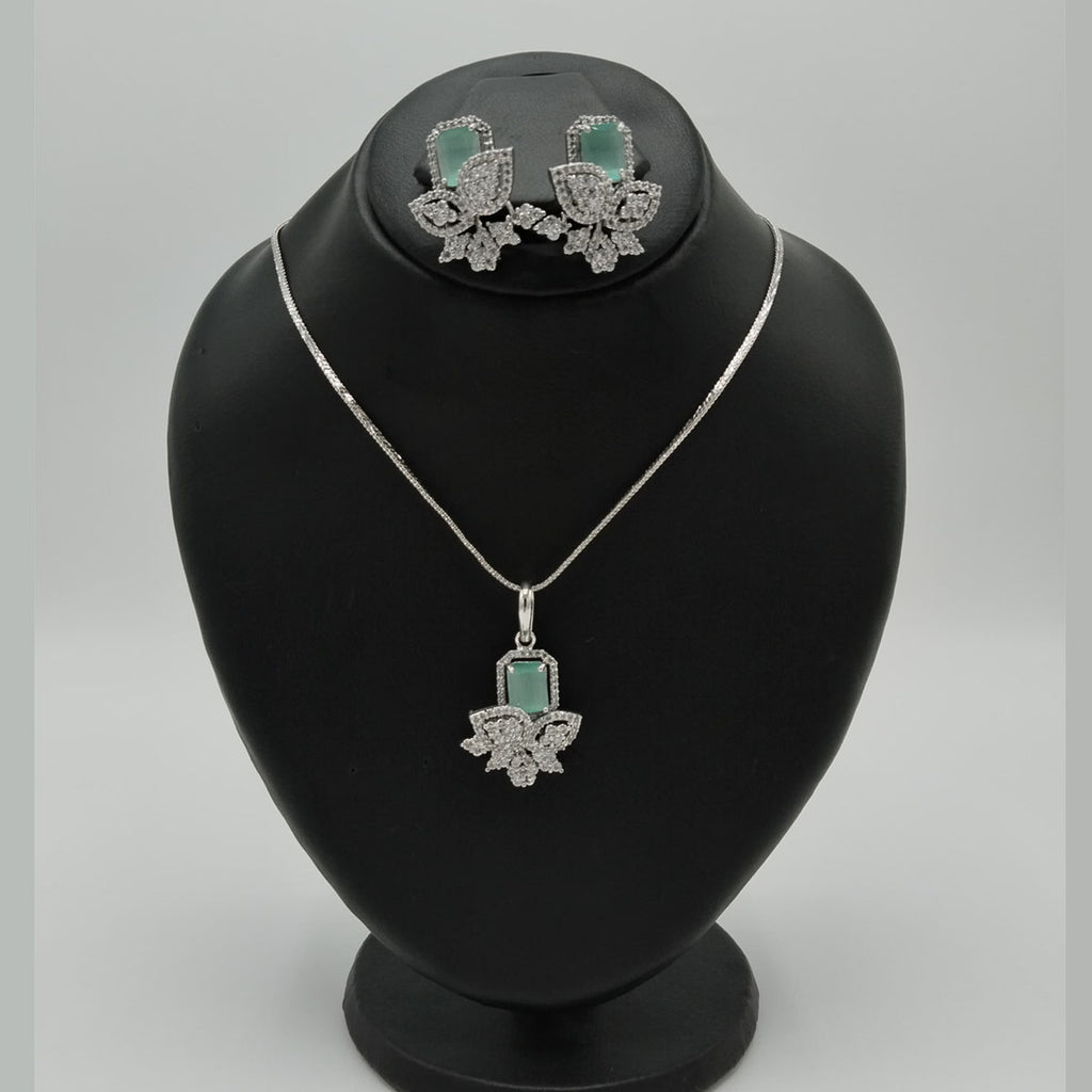 Stylish American Diamond Pendant Set – Daily & Party Wear