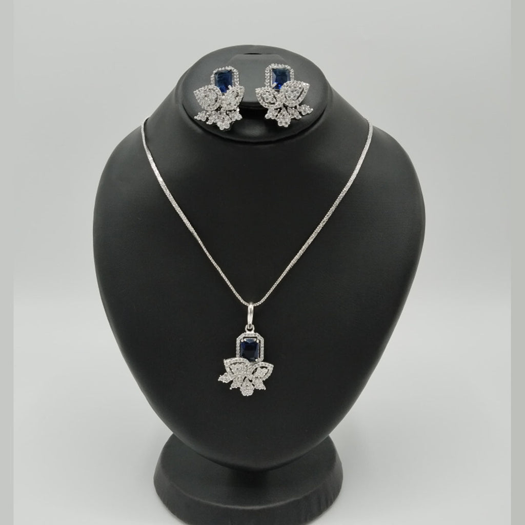 Stylish American Diamond Pendant Set – Daily & Party Wear