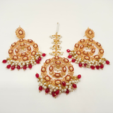 Indian/Pakistani Bridal Earring Set with Bird Motif Jhumka Earrings and Bindiya – Mehendi/Sangeet