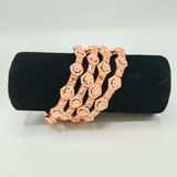 Geometric Polki/Zirconia Bangle Set of 4 - Elegant Wedding Guest Hand Jewellery