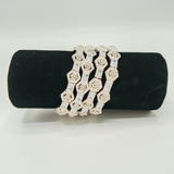 Geometric Polki/Zirconia Bangle Set of 4 - Elegant Wedding Guest Hand Jewellery