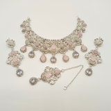 Traditional Filigree Collar Necklace Set with Maang Tikka & Earrings | Bridal & Wedding Jewelry β Hafizpk