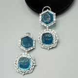 Luxury Geometric Carving Earrings – Gold & Rhodium Plated Statement Drop Dangle Jewelry