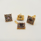 Luxury Gold Plated Cubic Zirconia Jewelry Set – Statement Ring, Studs & Pendant for Wedding & Party Wear