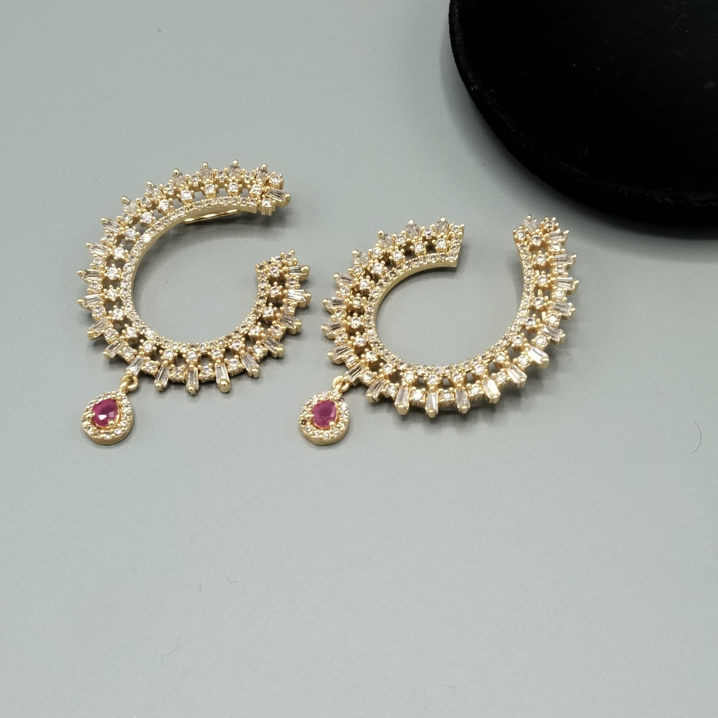 Luxury Jhumka Style Earrings – Gold/Silver Plated CZ Crystal Bridal & Wedding Party Drops