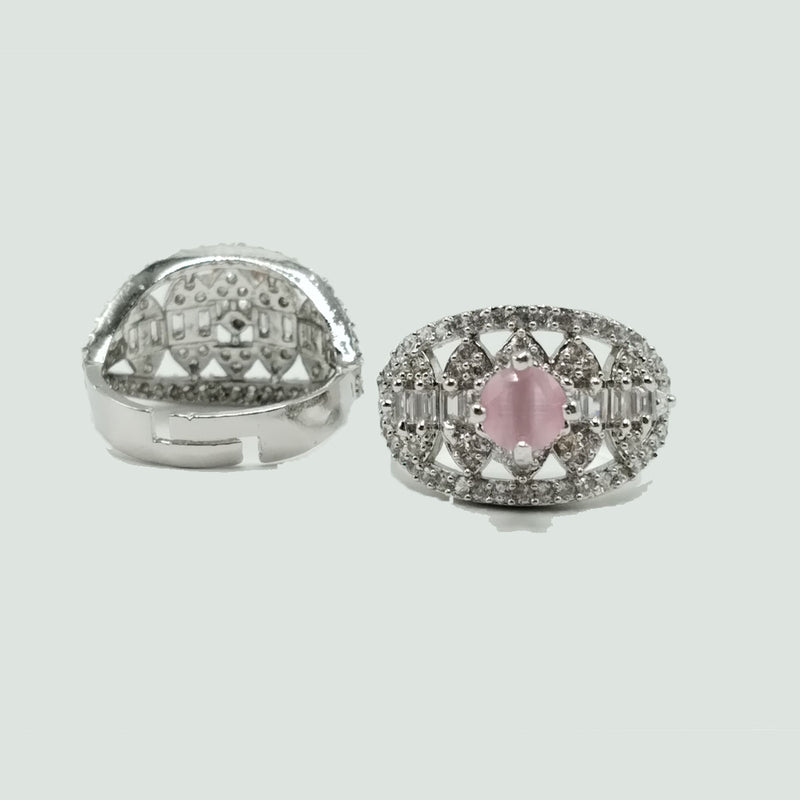 Royal Design Ring – American Diamond Finish for Women