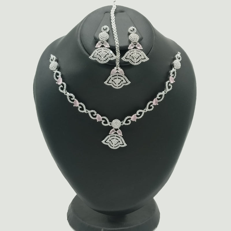 Gold Bridal Necklace Set with CZ Detailing – Rs. 4,000