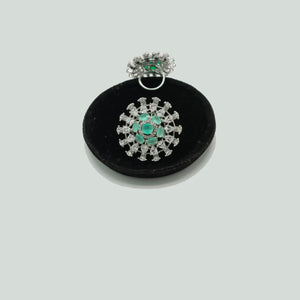 Silver Statement Cocktail Ring with CZ Burst Design – Rs. 1,750