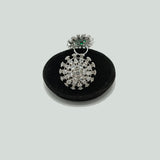 Silver Statement Cocktail Ring with CZ Burst Design – Rs. 1,750