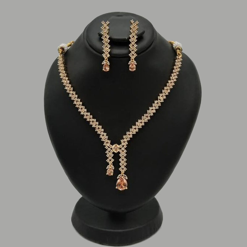 Elegant Necklace Set with Teardrop Stones – Available in Multiple Colors