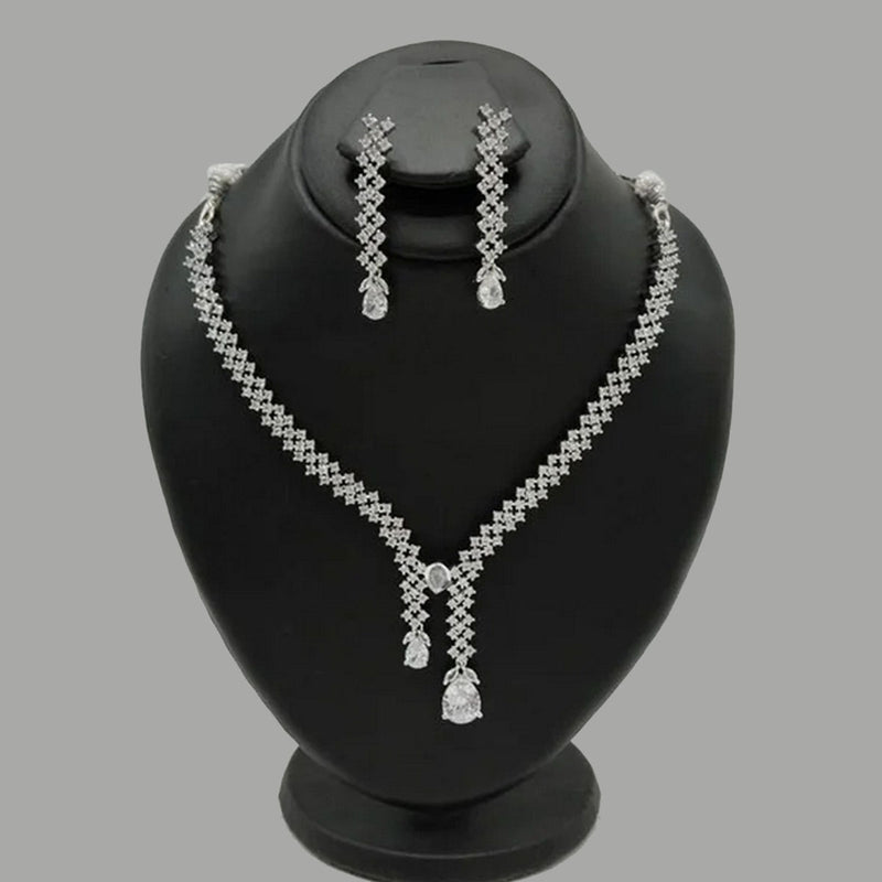Elegant Necklace Set with Teardrop Stones – Available in Multiple Colors