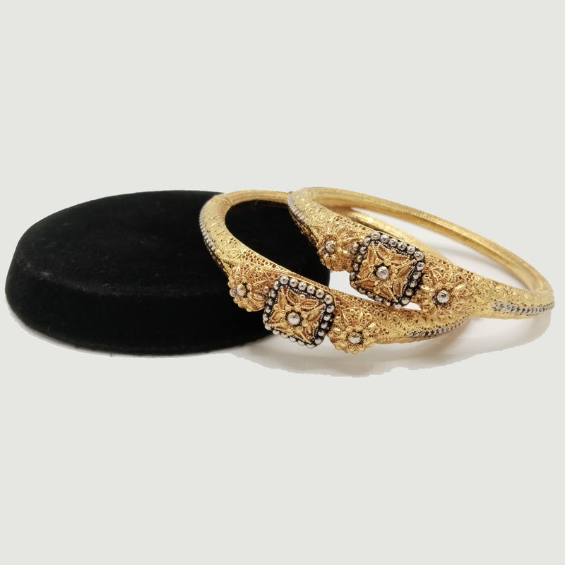 Antique Gold Ethnic Bangles with Filigree & Stone Work – Rs. 7,800