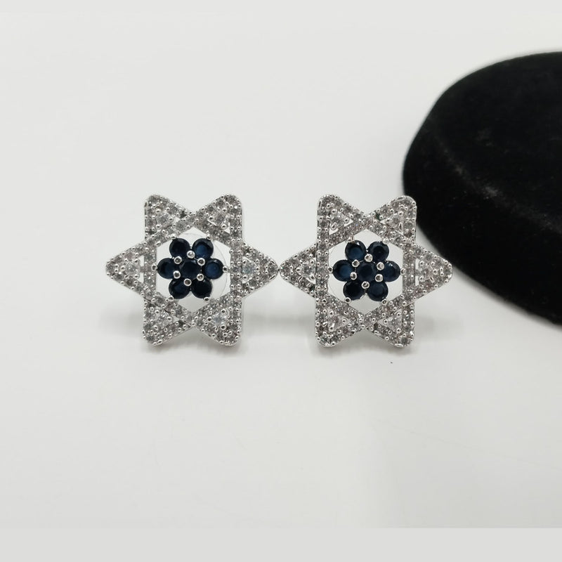 Six-Point Star Stud Earrings – Gold and Silver Finish